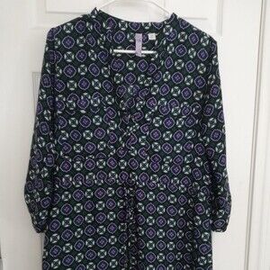 Alya Blue and Green Floral Print High Waisted Dress